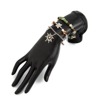 Thumbnail for Bohemia 3pcs Sun Star Mushroom Charm Glass Beaded Bracelet Set - ArtGalleryZen