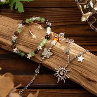Thumbnail for Bohemia 3pcs Sun Star Mushroom Charm Glass Beaded Bracelet Set - ArtGalleryZen
