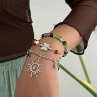 Thumbnail for Bohemia 3pcs Sun Star Mushroom Charm Glass Beaded Bracelet Set - ArtGalleryZen