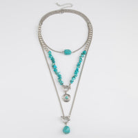 Thumbnail for Bohemia 3pcs Toggle Clasp Turquoise Round Disc Pendant Necklace Set - ArtGalleryZen