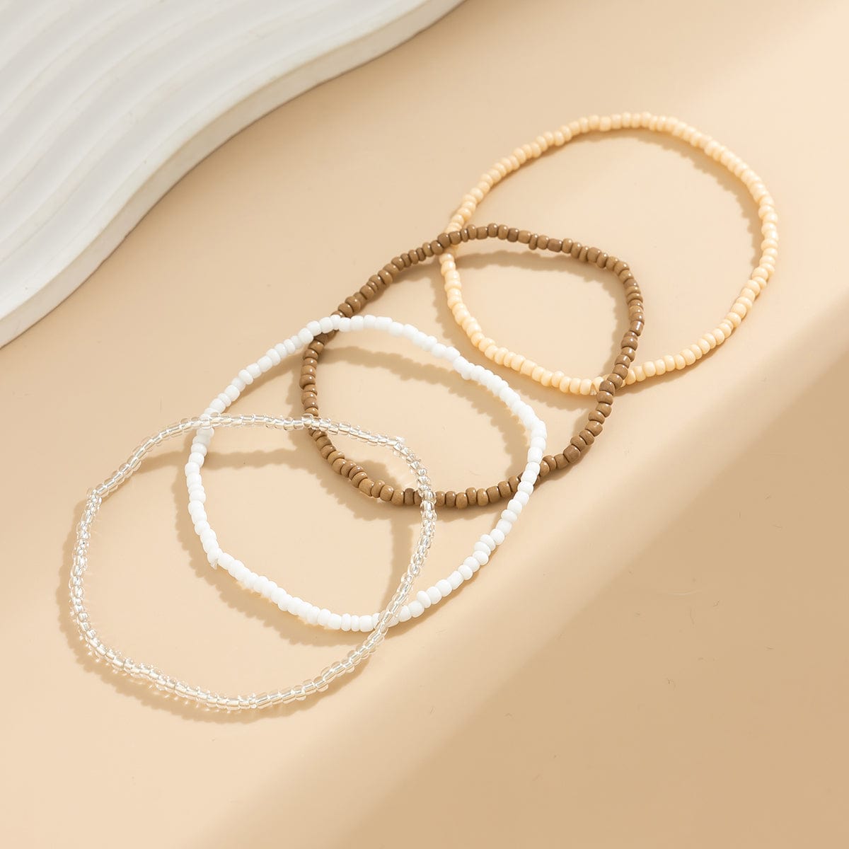 Bohemia 4Pcs Crystal Beaded Stackable Anklet Set - ArtGalleryZen