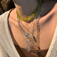 Thumbnail for Bohemia 4pcs Sun Moon Star Pendant Crystal Stone Necklace Set - ArtGalleryZen