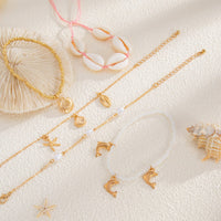 Thumbnail for Bohemia 5pcs Dolphin Conch Starfish Charm Seed Beaded Bracelet Set - ArtGalleryZen