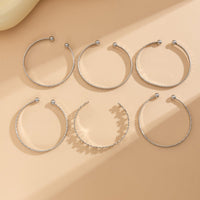 Thumbnail for Bohemia 6pcs  Flower Heart Star Pattern Open Bangle Bracelet Set - ArtGalleryZen