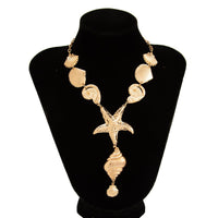 Thumbnail for Bohemia Chunky Conch Shell Starfish Charm Y Necklace - ArtGalleryZen