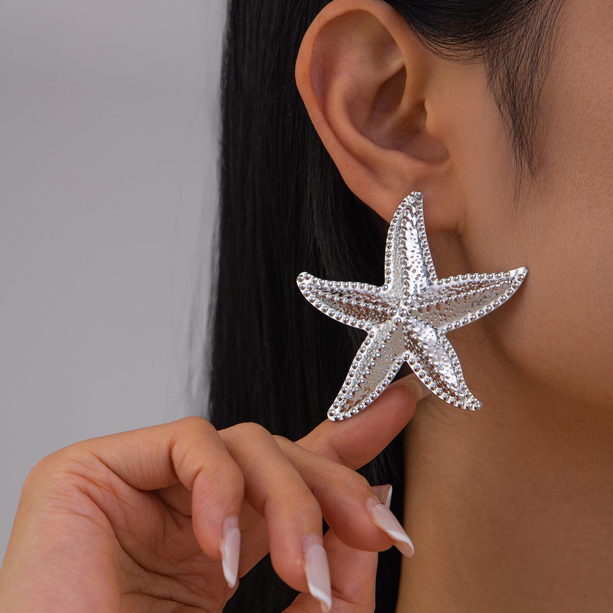 Bohemia Chunky Textured Starfish Earrings - ArtGalleryZen