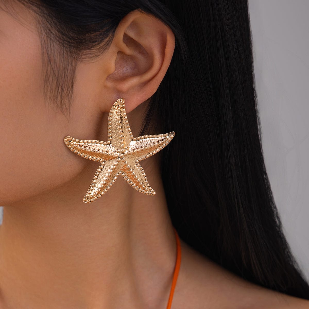 Bohemia Chunky Textured Starfish Earrings - ArtGalleryZen
