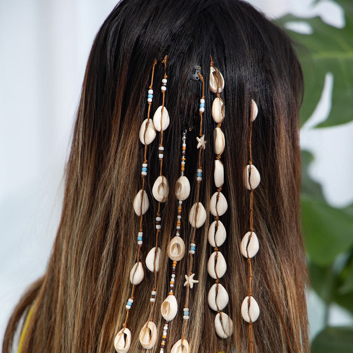 Bohemia Conch Seed Beaded Chain Hair Clip - ArtGalleryZen