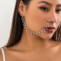 Thumbnail for Bohemia Crystal Tassel Nose To Ear Chain - ArtGalleryZen