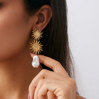 Thumbnail for Bohemia Dangling Sun Pearl Earrings - ArtGalleryZen