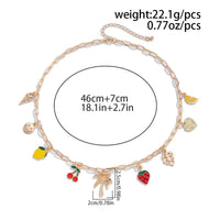 Thumbnail for Bohemia Enamel Fruit Coconut Tree Heart Charm Necklace - ArtGalleryZen