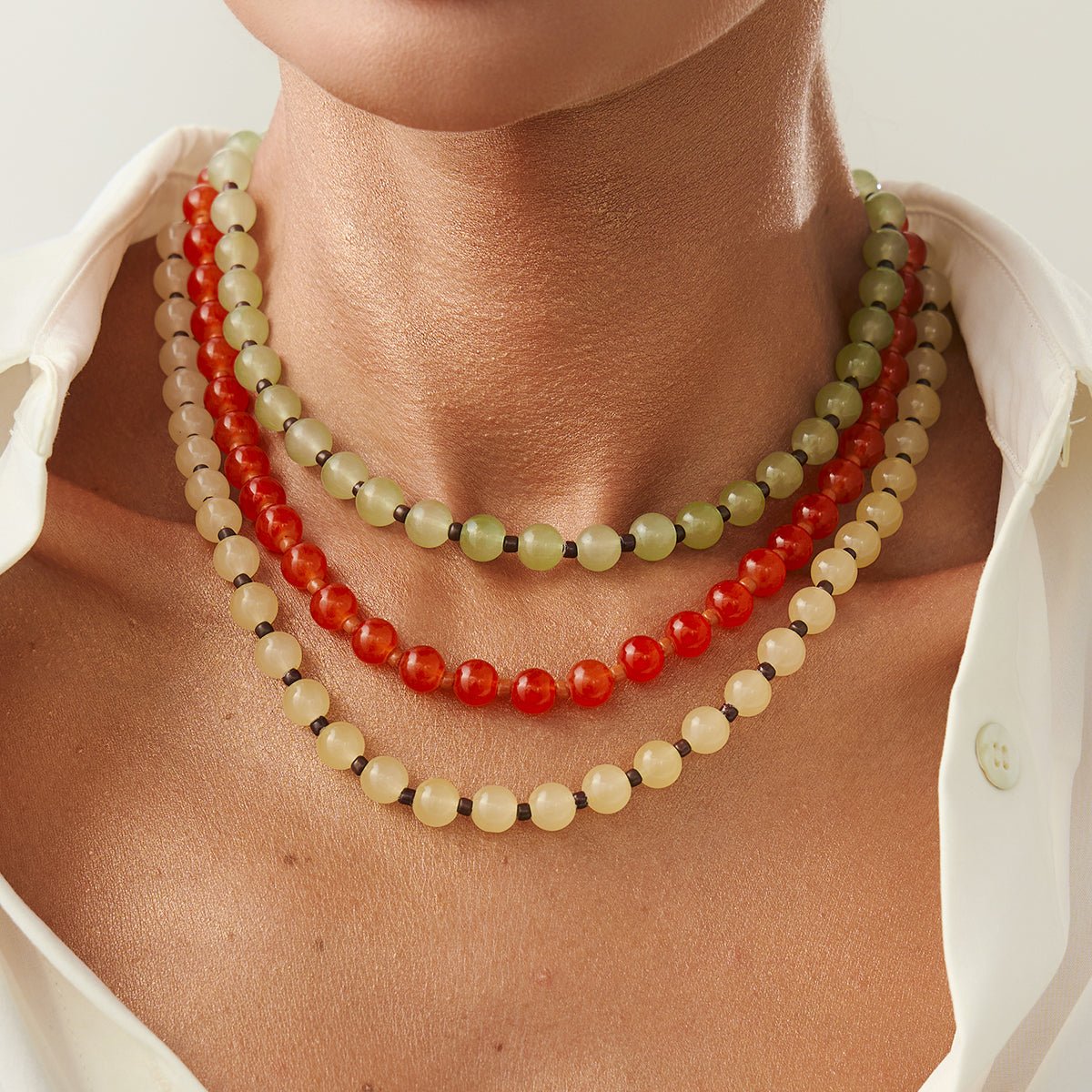 Bohemia Glass Seed Beaded Necklace - ArtGalleryZen