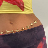 Thumbnail for Bohemia Gold Silver Tone Starfish Waist Chain - ArtGalleryZen
