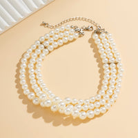 Thumbnail for Bohemian Layered Pearl Chain Choker Necklace - ArtGalleryZen