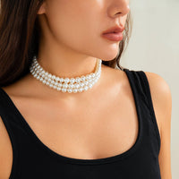 Thumbnail for Bohemian Layered Pearl Chain Choker Necklace - ArtGalleryZen