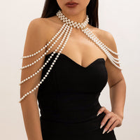 Thumbnail for Bohemia Layered Pearl Chain Shoulder Necklace - ArtGalleryZen