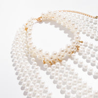 Thumbnail for Bohemia Layered Pearl Chain Shoulder Necklace - ArtGalleryZen