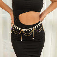 Thumbnail for Bohemia Layered Pearl Tassel Curb Waist Chain - ArtGalleryZen