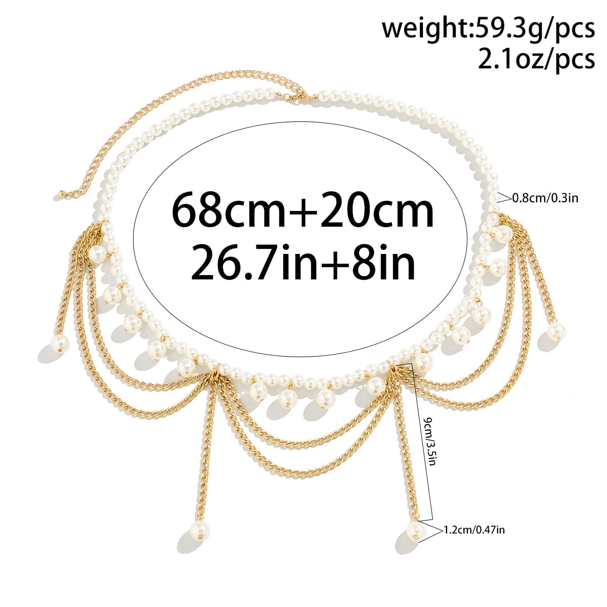 Bohemia Layered Pearl Tassel Curb Waist Chain - ArtGalleryZen