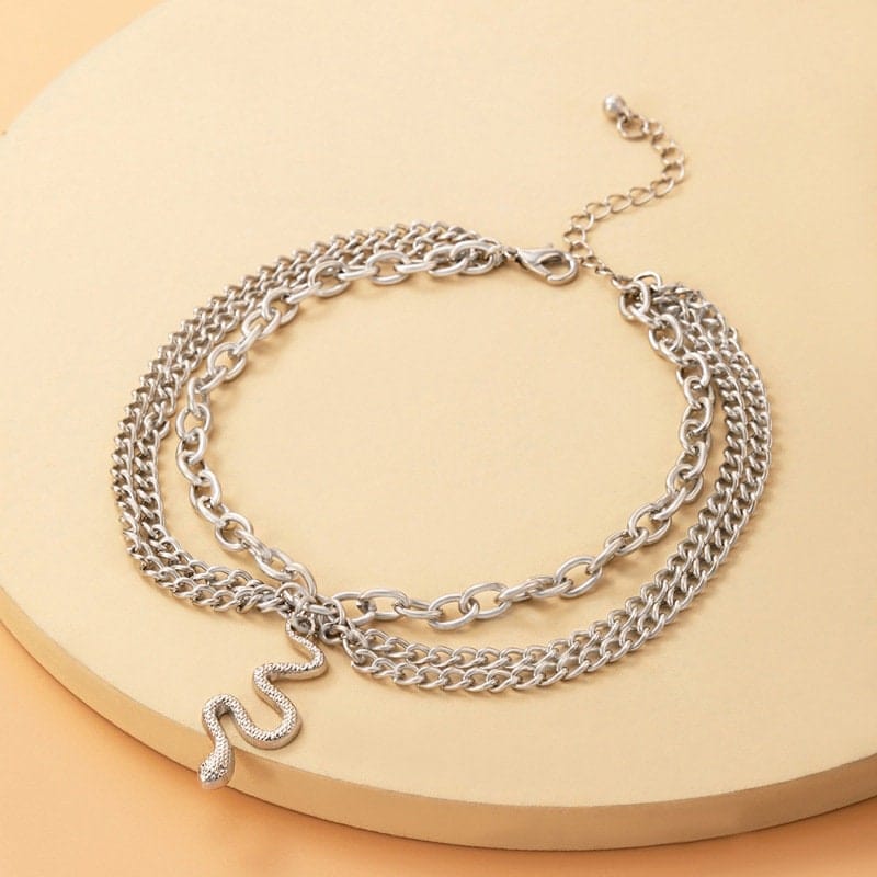 Bohemia Layered Snake Anklet - ArtGalleryZen