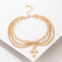 Thumbnail for Bohemia Layered Snake Anklet - ArtGalleryZen