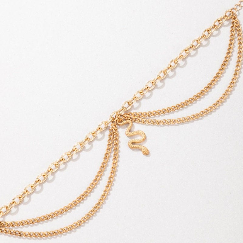 Bohemia Layered Snake Anklet - ArtGalleryZen