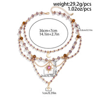 Thumbnail for Bohemia Layered Sun Moon Star Pendant Crystal Chain Necklace - ArtGalleryZen
