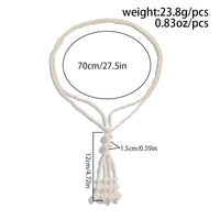 Thumbnail for Bohemia Pearl Crystal Tassel Long Chain Y Necklace - ArtGalleryZen