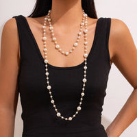 Thumbnail for Bohemia Pearl Long Chain Necklace - ArtGalleryZen