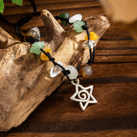 Thumbnail for Bohemia Star Charm Turquoise Stone Wax Cord Bracelet - ArtGalleryZen