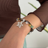 Thumbnail for Bohemia Star Charm Turquoise Stone Wax Cord Bracelet - ArtGalleryZen