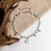 Thumbnail for Bohemia Star Tassel Turquoise Stone Choker Necklace - ArtGalleryZen