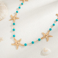 Thumbnail for Bohemia Textured Starfish Turquoise Waist Chain - ArtGalleryZen
