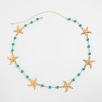 Thumbnail for Bohemia Textured Starfish Turquoise Waist Chain - ArtGalleryZen