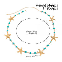 Thumbnail for Bohemia Textured Starfish Turquoise Waist Chain - ArtGalleryZen