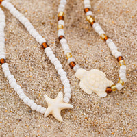 Thumbnail for Bohemia Turtle Starfish Charm Seed Beaded Anklet Set - ArtGalleryZen