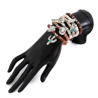 Thumbnail for Bohemian 6pcs Cactus Cowboy Hat Charm Polymer Clay Beaded Bracelet Set - ArtGalleryZen