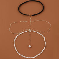 Thumbnail for Bohemian Layered Beaded Pearl Elastic Thigh Leg Chain - ArtGalleryZen