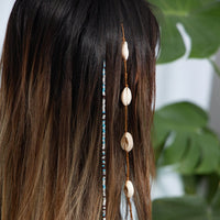 Thumbnail for Boho 2pcs Conch Seed Beaded Chain Hair Clip Set - ArtGalleryZen