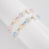 Thumbnail for Boho 2pcs Pearl Shell Starfish Glass Beaded Bracelet Set - ArtGalleryZen