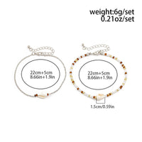 Thumbnail for Boho 2Pcs Shell Charm Beaded Curb Chain Anklet Set - ArtGalleryZen
