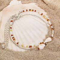 Thumbnail for Boho 2Pcs Shell Charm Beaded Curb Chain Anklet Set - ArtGalleryZen