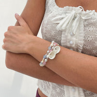Thumbnail for Boho 2pcs Shell Starfish Charm Pearl Glass Bead Bracelet Set - ArtGalleryZen