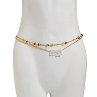 Thumbnail for Boho 2pcs Turquoise Crystal Seed Beaded Belly Chain Set - ArtGalleryZen