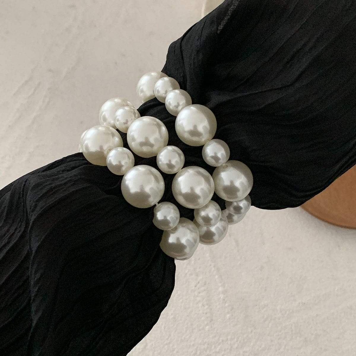 Boho 3pcs Chunky Pearl Chain Stackable Bracelet Set - ArtGalleryZen