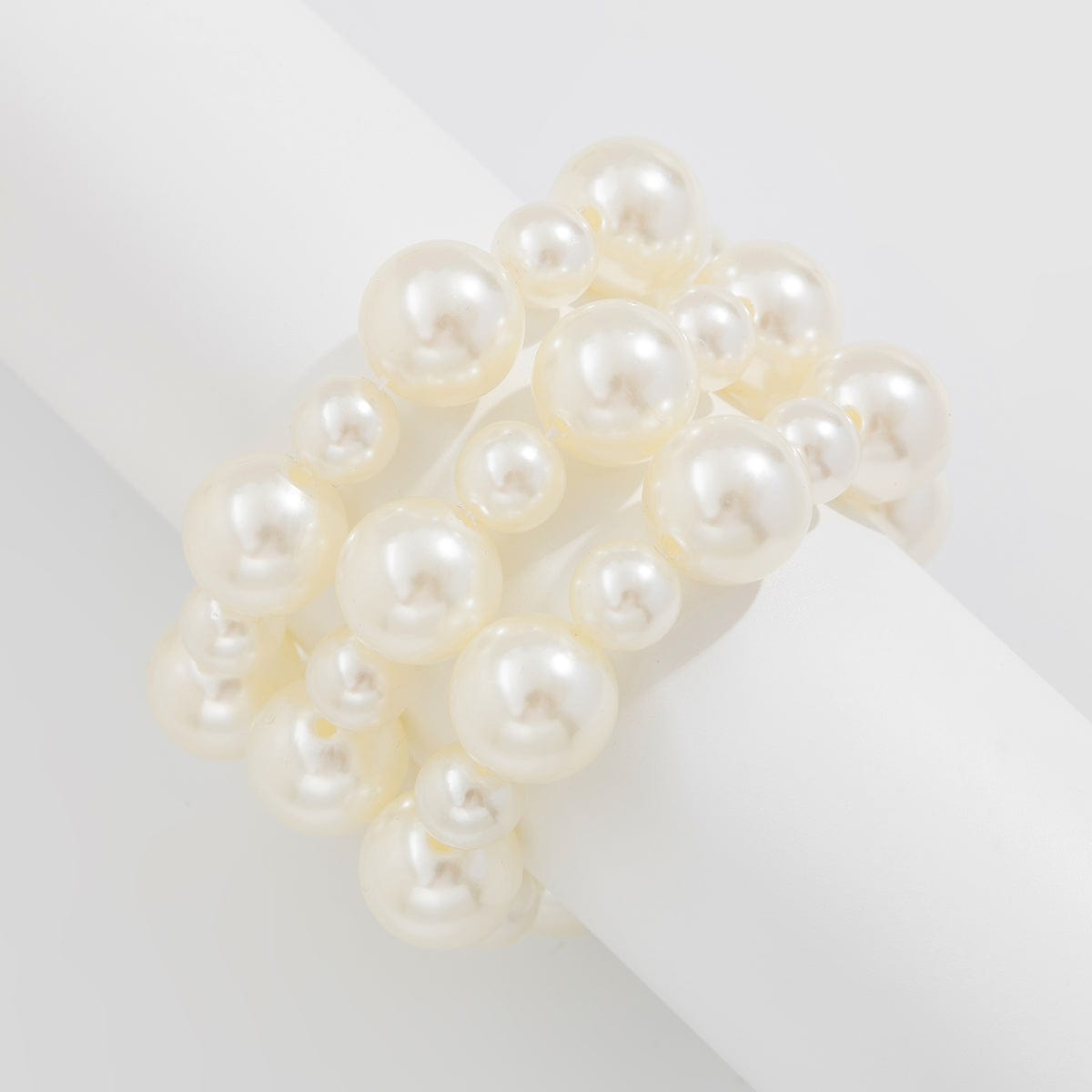 Boho 3pcs Chunky Pearl Chain Stackable Bracelet Set - ArtGalleryZen