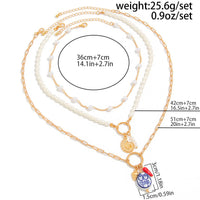 Thumbnail for Boho 3pcs Conch Flower Ceramic Pendant Pearl Chain Necklace Set - ArtGalleryZen