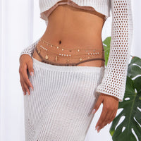 Thumbnail for Boho 3pcs Conch Shell Starfish Tassel Pearl Waist Chain Set - ArtGalleryZen