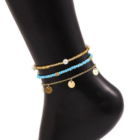 Thumbnail for Boho 3Pcs Pearl Seed Beaded Sequin Tassel Anklet Set - ArtGalleryZen