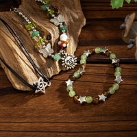 Thumbnail for Boho 3pcs Sun Star Butterfly Charm Turquoise Stone Glass Beaded Bracelet Set - ArtGalleryZen